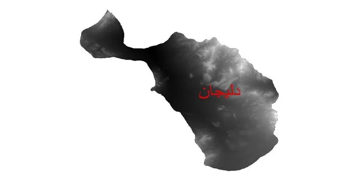 دانلود نقشه دم (DEM) شهرستان دلیجان | دقت 30 متر