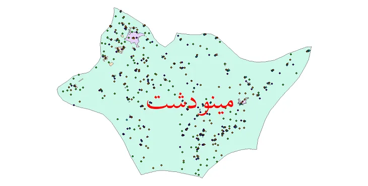 دانلود نقشه شیپ فایل جمعیت نقاط شهری و روستایی شهرستان مینودشت از سال 1335 تا 1395