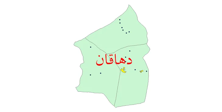 دانلود نقشه شیپ فایل (GIS) تقسیمات سیاسی شهرستان دهاقان سال 1400
