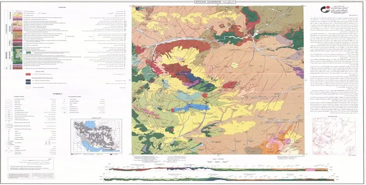 نقشه زمین‌ شناسی محدوده شهری دیوان دره + تصویر با کیفیت بالا