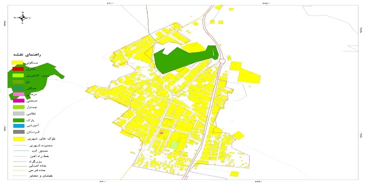 جدیدترین نقشه شهر گندمان | قابل چاپ + کیفیت بالا
