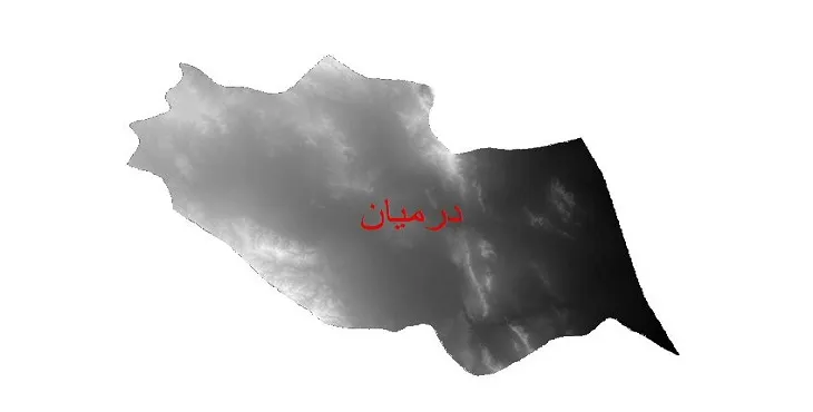 دانلود نقشه دم (DEM) شهرستان درمیان | دقت 30 متر