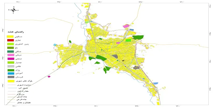 نقشه شیپ فایل (GIS) شهر تکاب 1404 + عکس با کیفیت