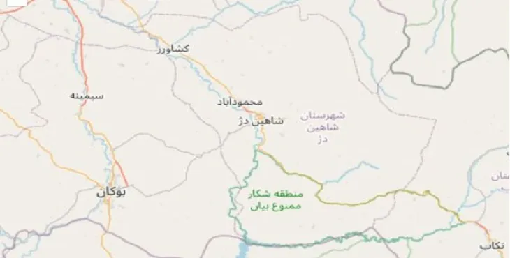 دانلود نقشه شهرستان شاهین دژ + pdf با کیفیت بالا