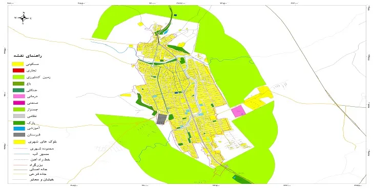 نقشه شیپ فایل (GIS) شهر نورآباد دلفان 1405 + عکس با کیفیت