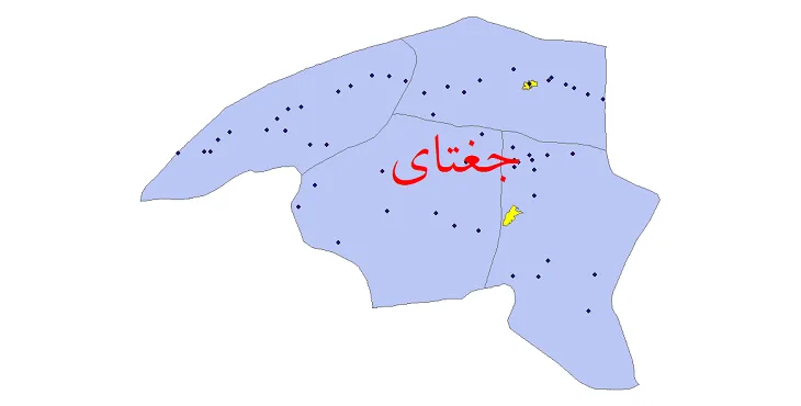 دانلود نقشه شیپ فایل (GIS) تقسیمات سیاسی شهرستان جغتای سال 1400