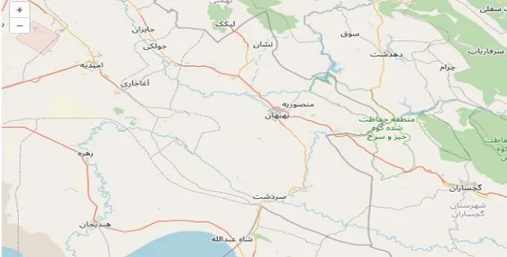 دانلود نقشه شهرستان بهبهان + pdf با کیفیت بالا