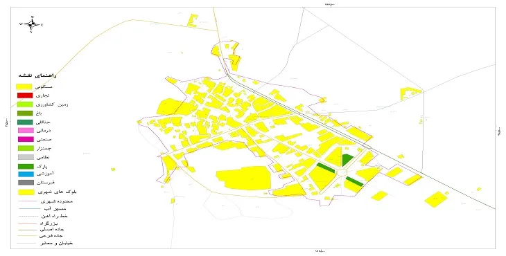 نقشه شیپ فایل (GIS) شهر سطر 1404 + عکس با کیفیت