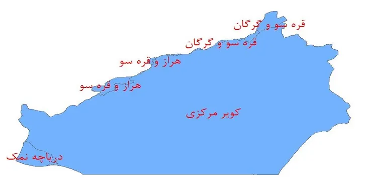 دانلود نقشه شیپ فایل (لایه GIS) حوضه های آبریز استان سمنان