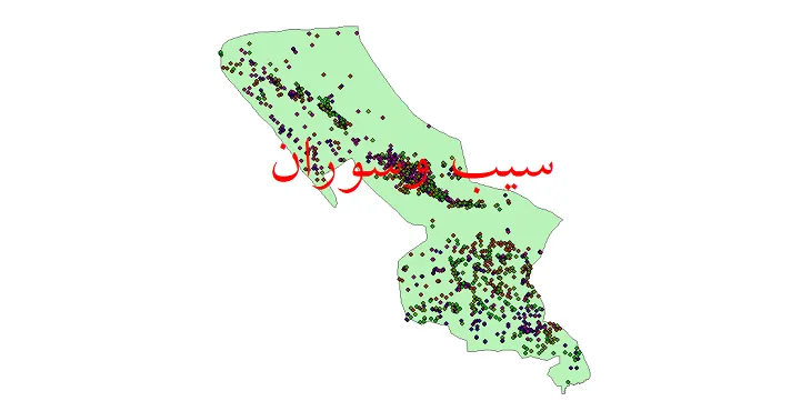 دانلود نقشه شیپ فایل جمعیت نقاط شهری و روستایی شهرستان سیب و سوران از سال 1335 تا 1395