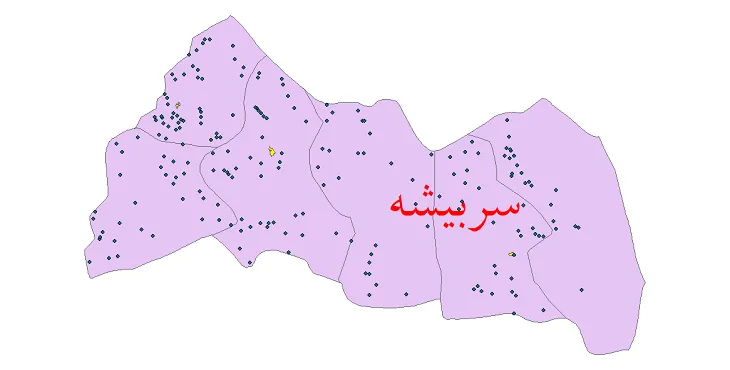 دانلود نقشه شیپ فایل (GIS) تقسیمات سیاسی شهرستان سربیشه سال 1400