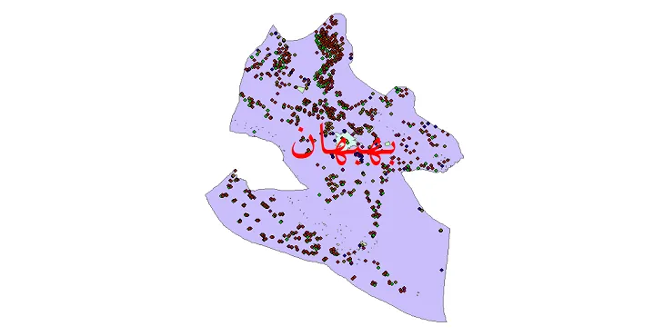 دانلود نقشه شیپ فایل جمعیت نقاط شهری و روستایی شهرستان بهبهان از سال 1335 تا 1395