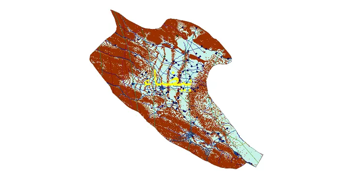 دانلود نقشه های شیپ فایل شهرستان بیضاء + کاملترین لایه GIS