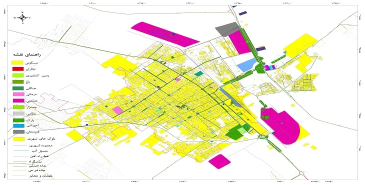 جدیدترین نقشه شهر زرند | قابل چاپ + کیفیت بالا