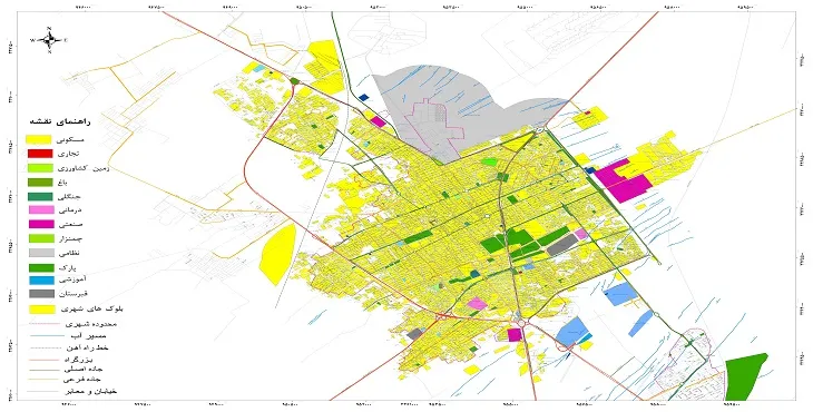 نقشه شیپ فایل (GIS) شهر سیرجان 1404 + عکس با کیفیت