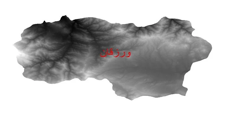 دانلود نقشه دم (DEM) شهرستان ورزقان | دقت 30 متر