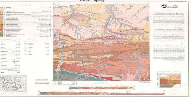 نقشه زمین‌ شناسی محدوده شهری زیوه + تصویر با کیفیت بالا