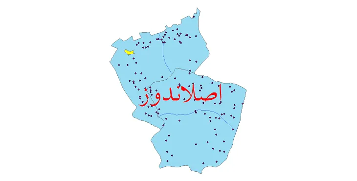 دانلود نقشه شیپ فایل (GIS) تقسیمات سیاسی شهرستان اصلاندوز سال 1400
