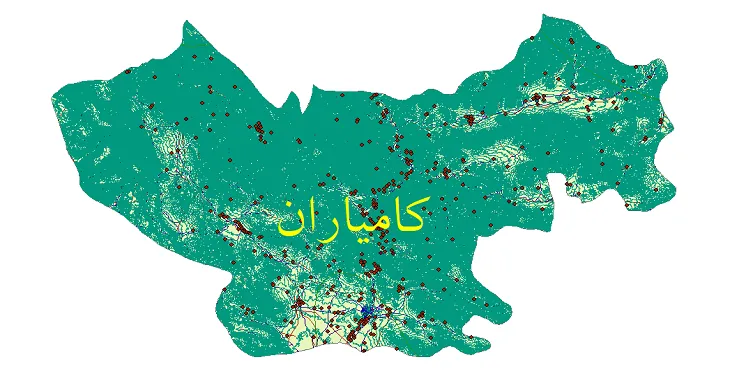 دانلود نقشه های شیپ فایل شهرستان کامیاران + کاملترین لایه GIS