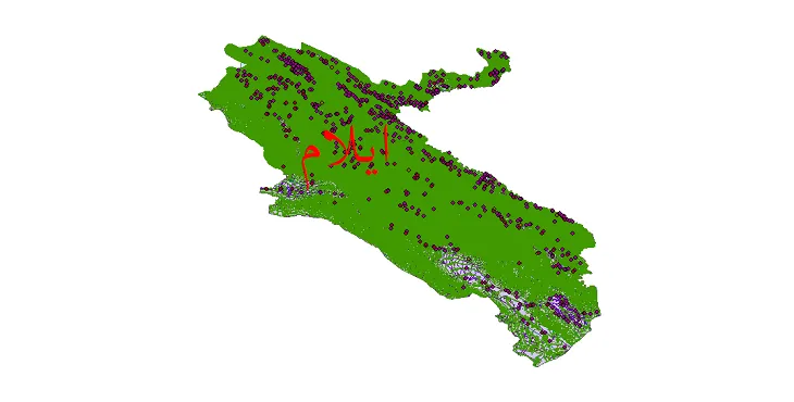 دانلود نقشه های شیپ فایل استان ایلام + کاملترین لایه GIS