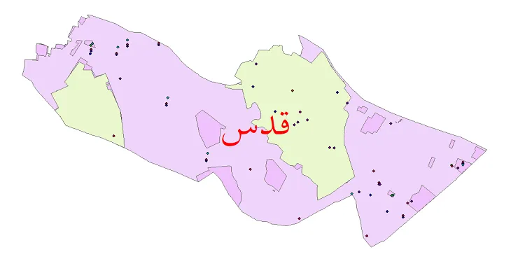 دانلود نقشه جمعیت نقاط شهری و روستایی شهرستان قدس از سال 1335 تا 1395