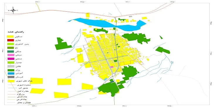 نقشه شیپ فایل (GIS) شهر فهرج 1404 + عکس با کیفیت
