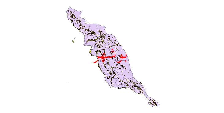 دانلود نقشه شیپ فایل (GIS) تقسیمات سیاسی استان بوشهر سال 1400