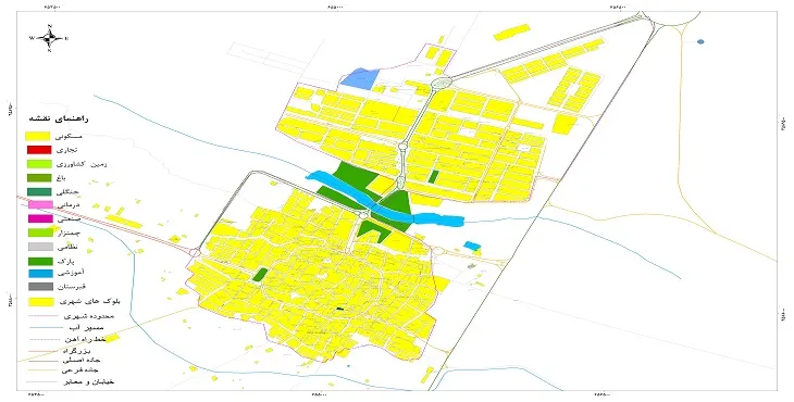 نقشه شیپ فایل (GIS) شهر ورزنه 1404 + عکس با کیفیت