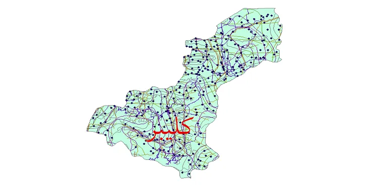دانلود نقشه های شیپ فایل شهرستان کلیبر + کاملترین لایه GIS