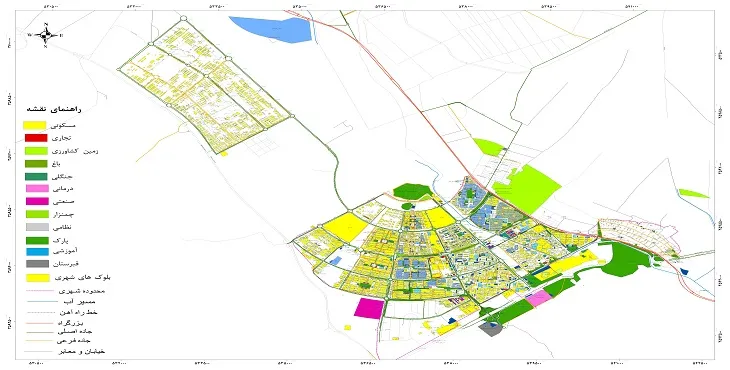 نقشه شیپ فایل (GIS) شهر فولادشهر 1404 + عکس با کیفیت