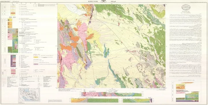 نقشه زمین‌ شناسی محدوده شهری خونیک + تصویر با کیفیت بالا