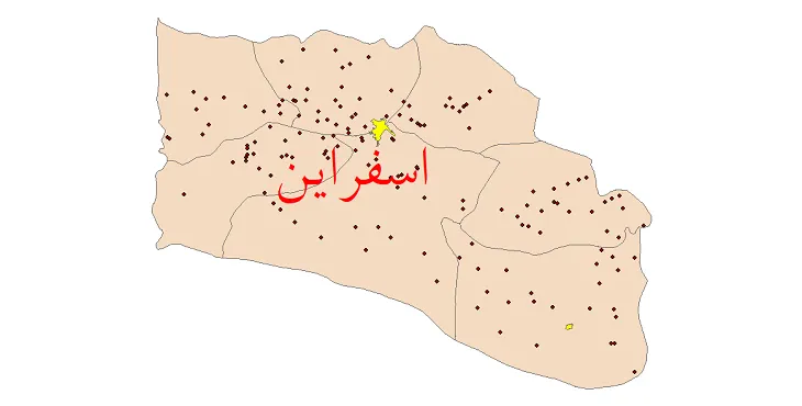 دانلود نقشه شیپ فایل (GIS) تقسیمات سیاسی شهرستان اسفراین سال 1400