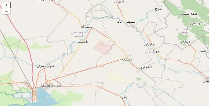 دانلود نقشه شهرستان امیدیه + pdf با کیفیت بالا