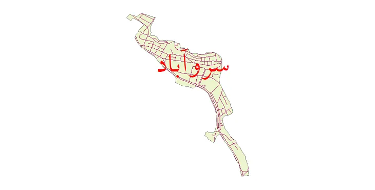 دانلود نقشه شیپ فایل شبکه معابر شهر سروآباد