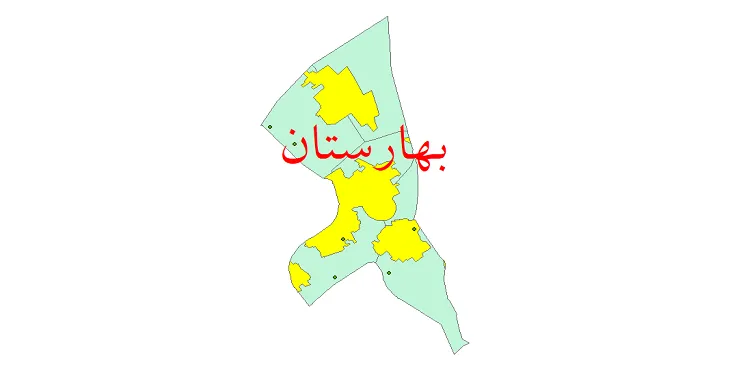 دانلود نقشه شیپ فایل (GIS) تقسیمات سیاسی شهرستان بهارستان سال 1400