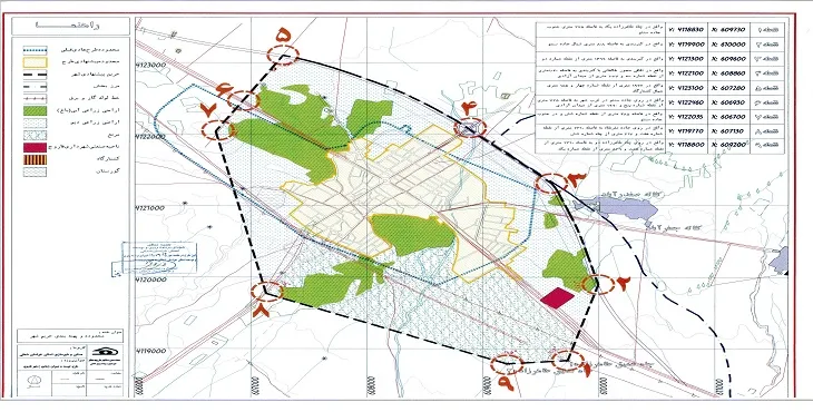 نقشه محدوده و حریم شهر فاروج | کیفیت بالا