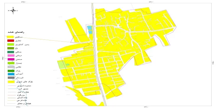 نقشه شیپ فایل (GIS) شهر مزرعه 1404 + عکس با کیفیت