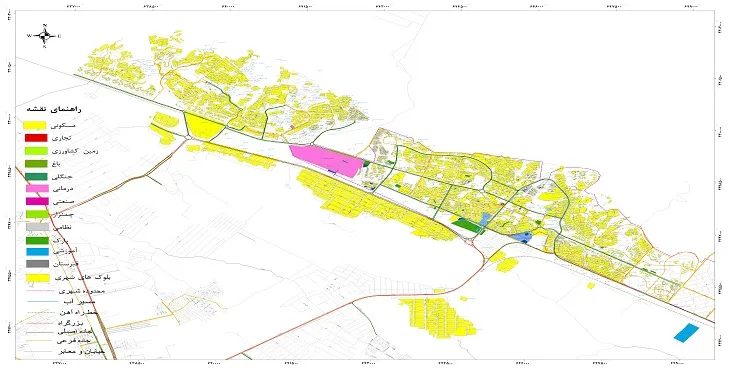 نقشه شیپ فایل (GIS) شهر جدید صدرا 1404 + عکس با کیفیت