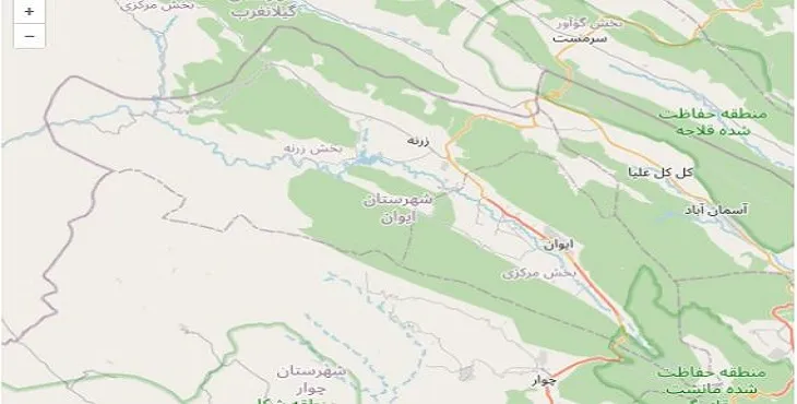 دانلود نقشه شهرستان ایوان + pdf با کیفیت بالا
