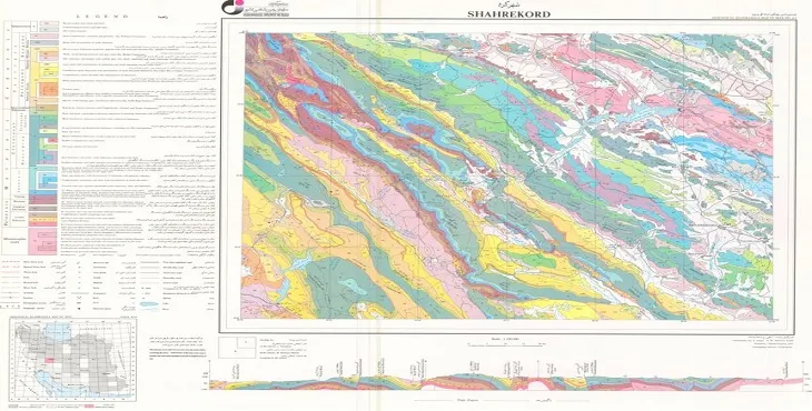 نقشه زمین‌ شناسی محدوده شهری شهرکرد + تصویر با کیفیت بالا
