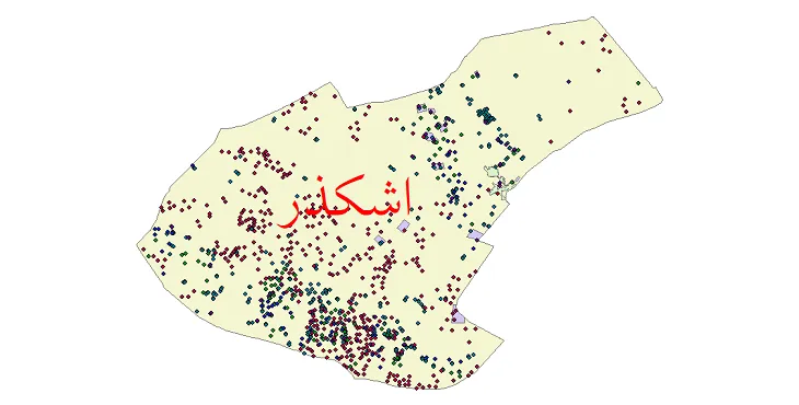 دانلود نقشه شیپ فایل جمعیت نقاط شهری و روستایی شهرستان اشکذر از سال 1335 تا 1395