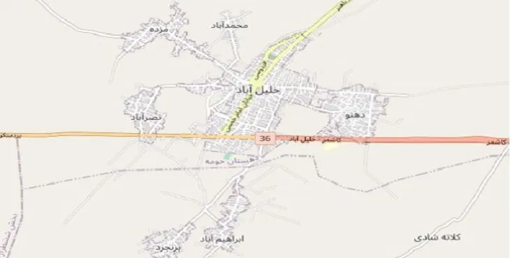 دانلود نقشه شهر خلیل آباد + pdf با کیفیت بالا