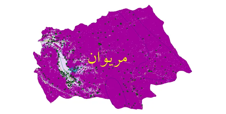 دانلود نقشه های شیپ فایل شهرستان مریوان + کاملترین لایه GIS