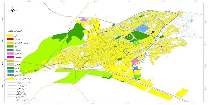 نقشه شیپ فایل (GIS) شهر داراب 1404 + عکس با کیفیت