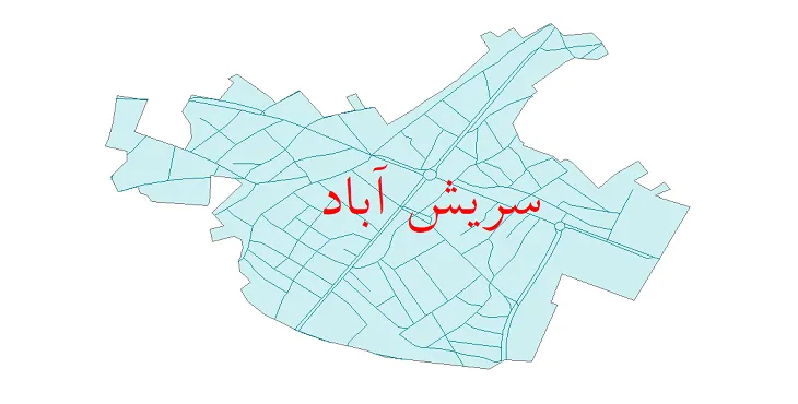 دانلود نقشه شیپ فایل شبکه معابر شهر سریش آباد