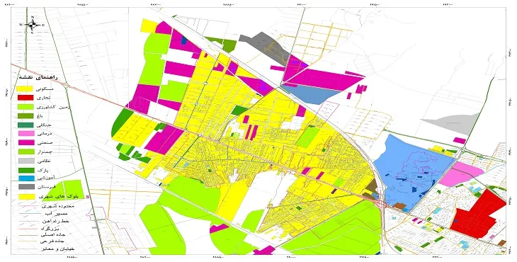 نقشه شیپ فایل (GIS) شهر کمالشهر 1404 + عکس با کیفیت