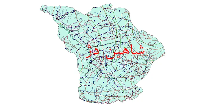 دانلود نقشه های شیپ فایل شهرستان شاهین دژ + کاملترین لایه GIS