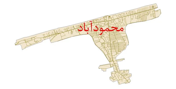 دانلود نقشه شیپ فایل شبکه معابر شهر محمودآباد