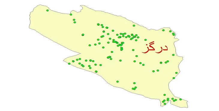 دانلود نقشه شیپ فایل کیفیت آب چاه های شهرستان درگز