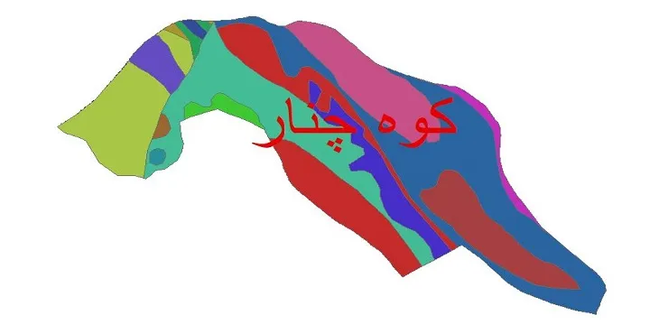 نقشه شیپ فایل (GIS) زمین‌ شناسی شهرستان کوه چنار